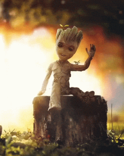 groot waving gif